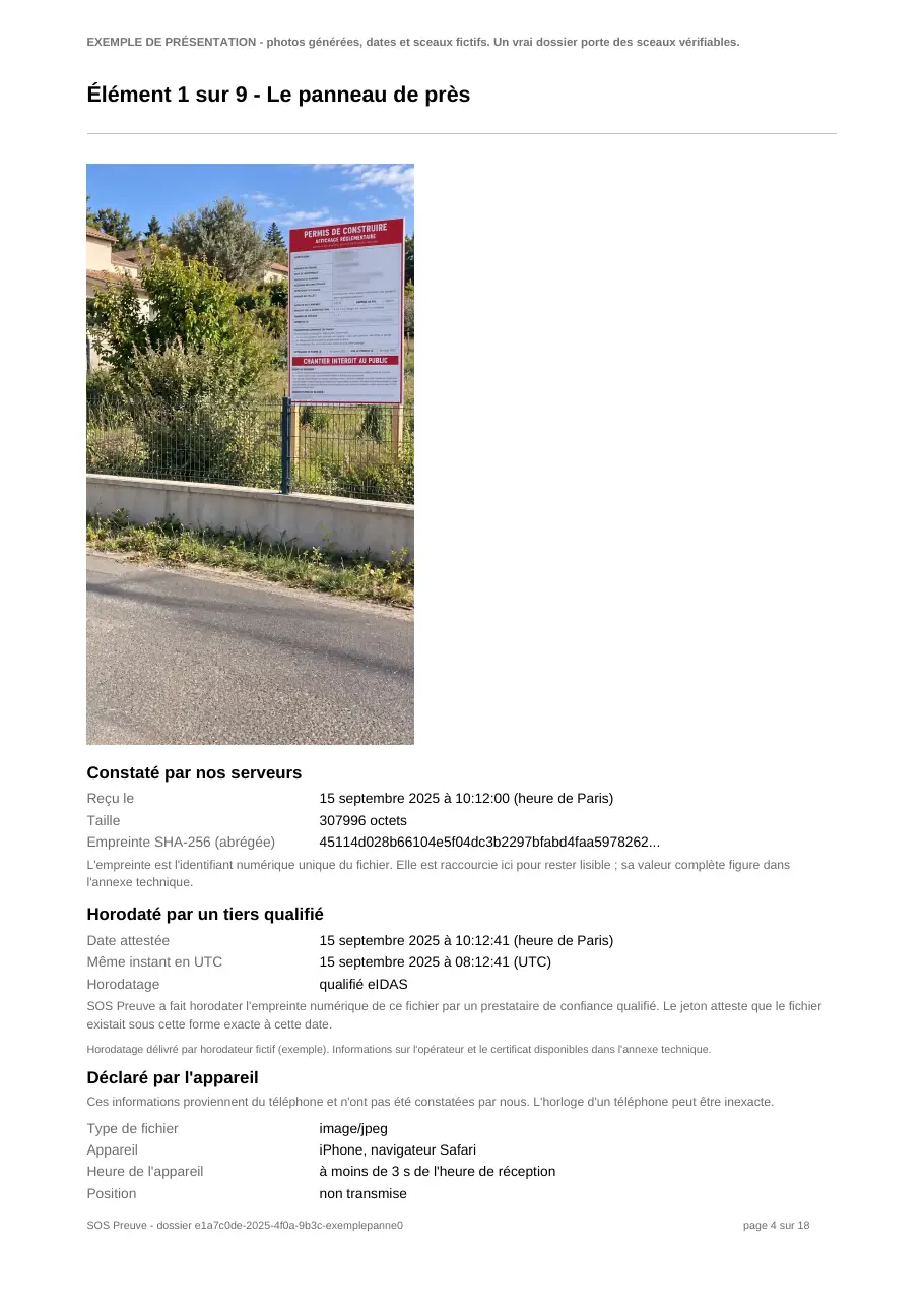 Page 4 sur 18 du dossier d'exemple