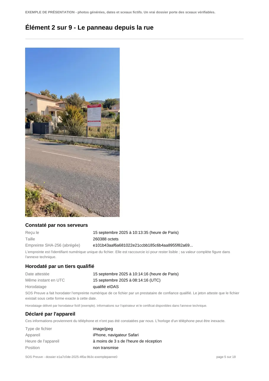 Page 5 sur 18 du dossier d'exemple
