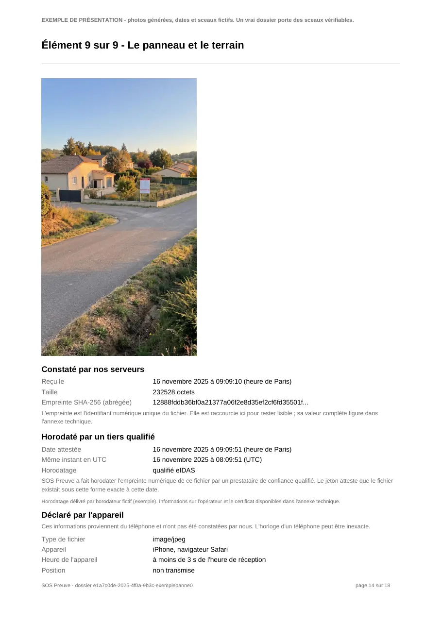 Page 14 sur 18 du dossier d'exemple